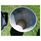 Two Metal Trash Cans with Lids Good Condition