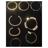 Gold and Copper bracelets