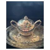 Rogers silver creamer with rose design