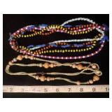 Shell and glass necklaces