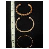 Gold and Copper bracelets