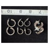 Gold and silver earrings