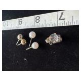 Gold and silver earrings