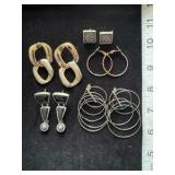 Gold and silver earrings