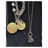 Gold and bronze necklaces