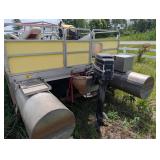 1985 Leisure Island Pontoon Boat Mercury 25XD & Trailer