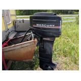 1985 Leisure Island Pontoon Boat Mercury 25XD & Trailer