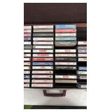50+ Cassette Tapes and Briefcase Style Storage case.