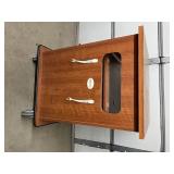 Medical Wooden Rolling Equipment Cart Cabinet w/3 Drawers + Pull Out Work Trays Smooth Casters Great For holding monitors, machines, cords & supplies