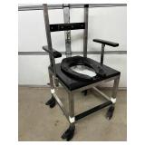 MSRP $2500 1000lb Capacity Bariatric Stainless Steel Mobile Shower/Bedside Commode With Drop Arms - Like New Condition!