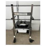 MSRP $2500 1000lb Capacity Bariatric Stainless Steel Mobile Shower/Bedside Commode With Drop Arms - Like New Condition!