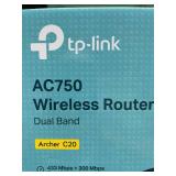 MSRP $120 LOT OF 3 NEW TP-LINK ARCHER C20 AC750 DUAL BAND WIRELESS ROUTERS, HIGH-SPEED HOME & OFFICE WI-FI NETWORKING, 433+300 Mbps