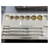 MSRP $5,000 Mixed Surgical Instrument Tray Lot, Medtronic Freestyle Aortic Valve Accessories, 3i Osseotite NT Dental Implant System, OsteoMed M3-X Extremity Fixation & J&J Orthopaedic Instrume