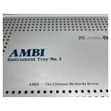 MSRP $5,000 RICHARDS AMBI ORTHOPEDIC SURGICAL INSTRUMENT TRAY, PLATE TAMPER, ADJUSTABLE ANGLE GUIDE, DRILL BITS & GUIDE PINS, INCOMPLETE SET, EXCELLENT CONDITION!