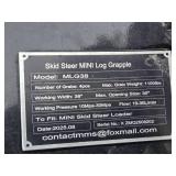 Skid Steer MINI Log Grapple / Splitter Model MLG38, 17" Cone - New