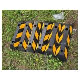 Lot of 6 Rubber Parking Curb Stops with Bolts Set - 6"x21"