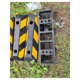Lot of 6 Rubber Parking Curb Stops with Bolts Set - 6"x21"