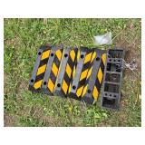 Lot of 6 Rubber Parking Curb Stops with Bolts Set - 6"x21"