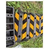 Lot of 6 Rubber Parking Curb Stops with Bolts Set - 6"x21"