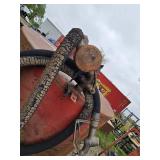 Fuel storage tank with pump and metal stand,  The tank measures approximately 39 inches in diameter and 63 inches in height - Approx. 300 gallon