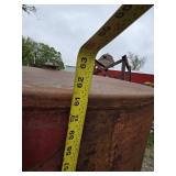 Fuel storage tank with pump and metal stand,  The tank measures approximately 39 inches in diameter and 63 inches in height - Approx. 300 gallon