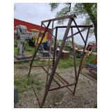 Fuel storage tank with pump and metal stand,  The tank measures approximately 39 inches in diameter and 63 inches in height - Approx. 300 gallon