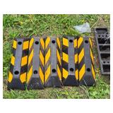 Lot of 6 Rubber Parking Curb Stops with Bolts Set - 6"x21"