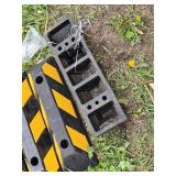 Lot of 6 Rubber Parking Curb Stops with Bolts Set - 6"x21"