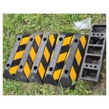 Lot of 6 Rubber Parking Curb Stops with Bolts Set - 6"x21"