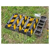 Lot of 6 Rubber Parking Curb Stops with Bolts Set - 6"x21"