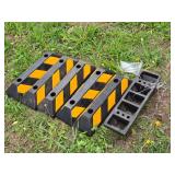 Lot of 6 Rubber Parking Curb Stops with Bolts Set - 6"x21"