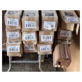 Lot of 12 Cordless ACORN Color Bamboo Roman Shades in Various Sizes ranging from 27" x 64" to 35" x 64"
