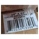 Lot of 12 Cordless ACORN Color Bamboo Roman Shades in Various Sizes ranging from 27" x 64" to 35" x 64"