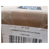 Lot of 8 PINECONE Color Cordless Bamboo Roman Shades Assortment  27"x64" - 30"x64" - 31"x64" - 36"x64" - 48"x64"