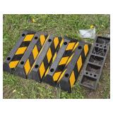 Lot of 6 Rubber Parking Curb Stops with Bolts Set - 6"x21"