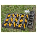 Lot of 6 Rubber Parking Curb Stops with Bolts Set - 6"x21"