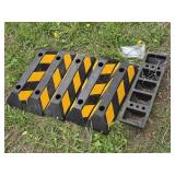 Lot of 6 Rubber Parking Curb Stops with Bolts Set - 6"x21"