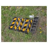 Lot of 6 Rubber Parking Curb Stops with Bolts Set - 6"x21"