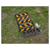 Lot of 6 Rubber Parking Curb Stops with Bolts Set - 6"x21"