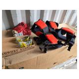 Ox-Men Tool Co. Safety Gear and Gloves including Shoulder Pads and Red Work Gloves