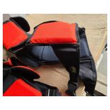 Ox-Men Tool Co. Safety Gear and Gloves including Shoulder Pads and Red Work Gloves
