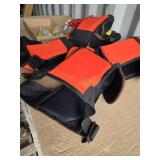 Ox-Men Tool Co. Safety Gear and Gloves including Shoulder Pads and Red Work Gloves