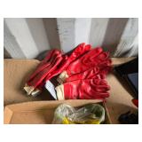 Ox-Men Tool Co. Safety Gear and Gloves including Shoulder Pads and Red Work Gloves