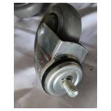 Lot of 4 Swivel Caster Wheels with Threaded Stem, 3" Wheels
