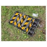 Lot of 6 Rubber Parking Curb Stops with Bolts Set - 6"x21"