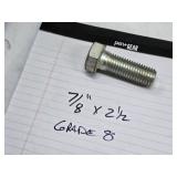 Lot of Approximately 100 Grade 8 Bolts - 7/8" x 2.5"