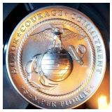 Matte 2022-P Damstra Hand Signed PCGS MS70 US Marine Corps Silver Coin, 1 of 229, 2.5 oz .999