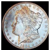 Uncirculated 1904-O Morgan Silver Dollar, Very Near Full Luster