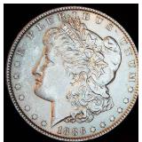 AU+ 1886-P Morgan Silver Dollar, Original Surfaces w/Better Luster