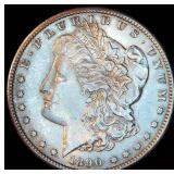 AU 1890-S Morgan Silver Dollar, Original Surfaces, Attractive Luster w/Slight Gold Toning